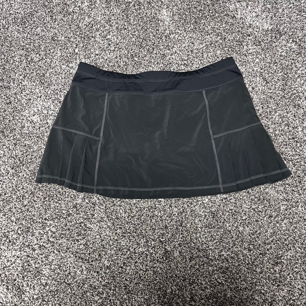 Athleta Warrior Pleated Skort Womens Large Gray Tennis Pickleball Golf Athletic